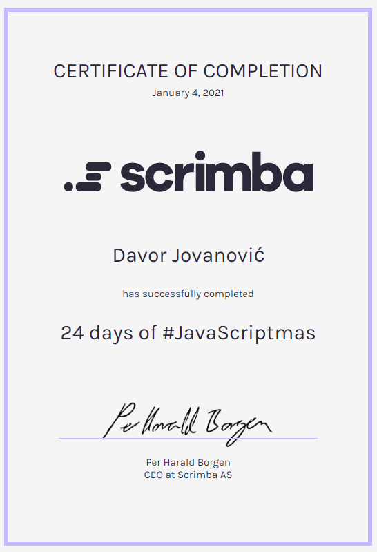 JavaScriptmas (Scrimba)